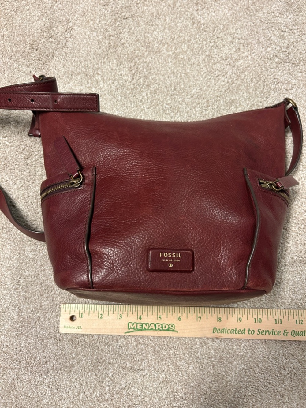 *TWO* FOSSIL Leather Shoulder/Crossbody Bags, Black (ZB6457) & Burgundy (ZB6642) - Picture 13 of 16